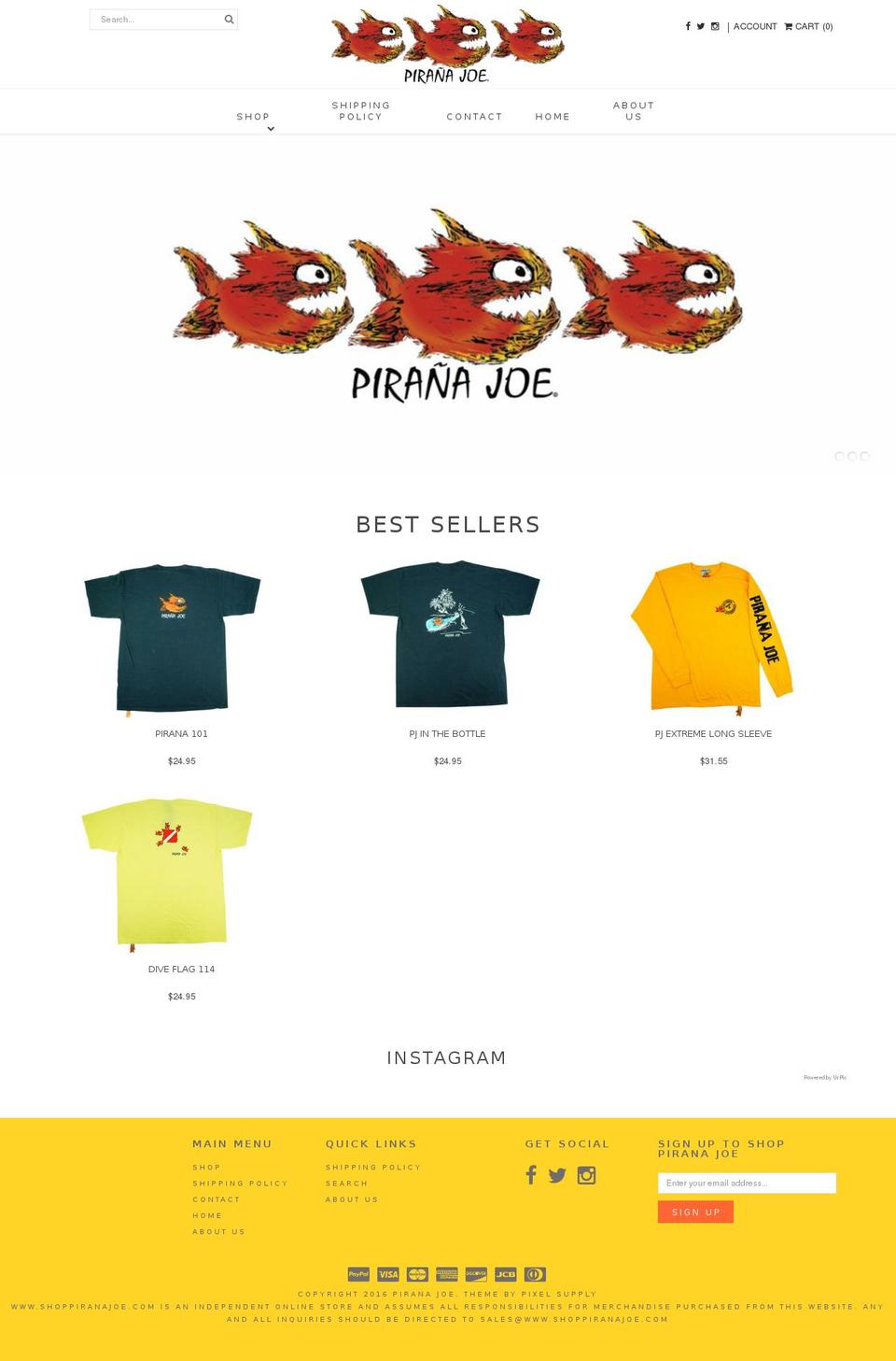 shoppiranajoe.com shopify website screenshot