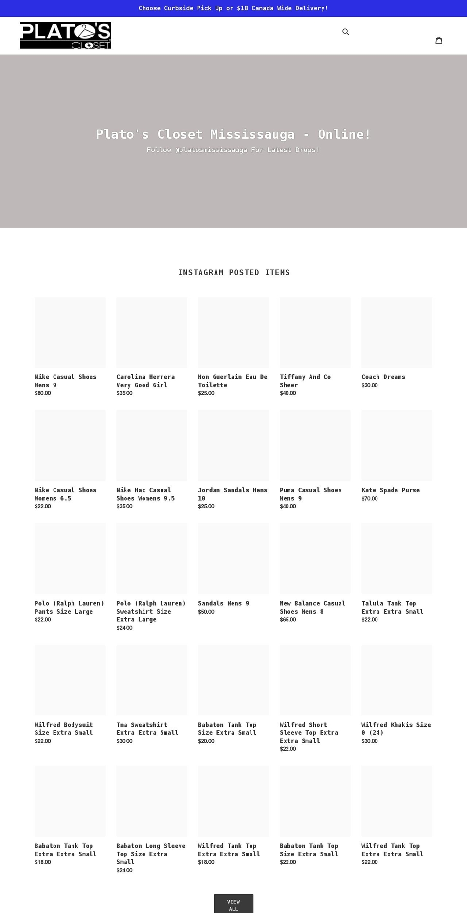 shopplatosmississauga.com shopify website screenshot