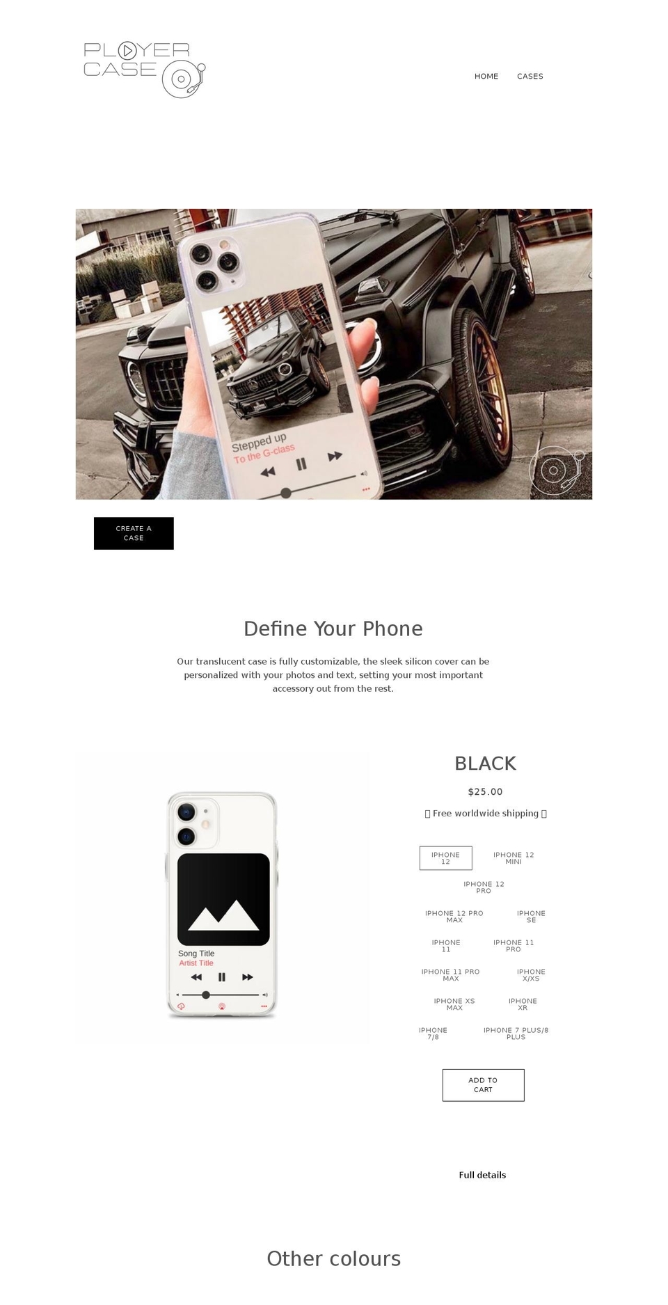 shopplayercase.com shopify website screenshot