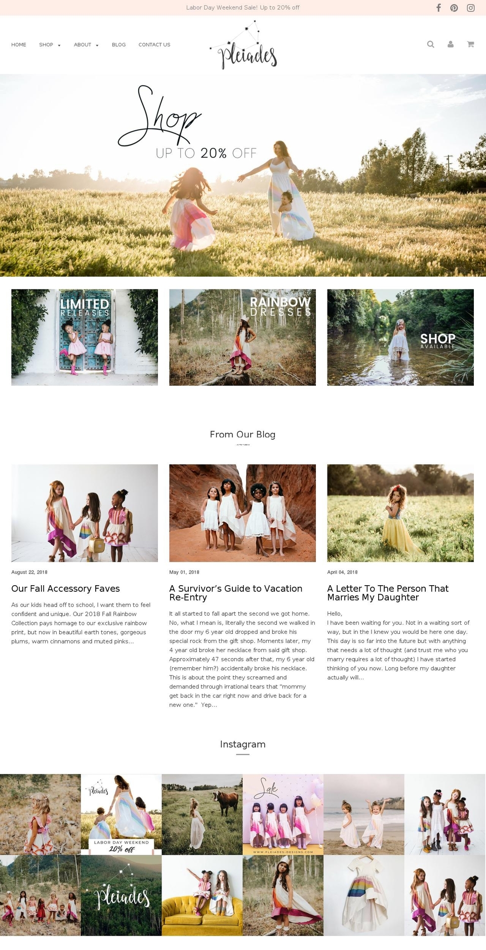 shoppleiades.com — Shopify storefront screenshot