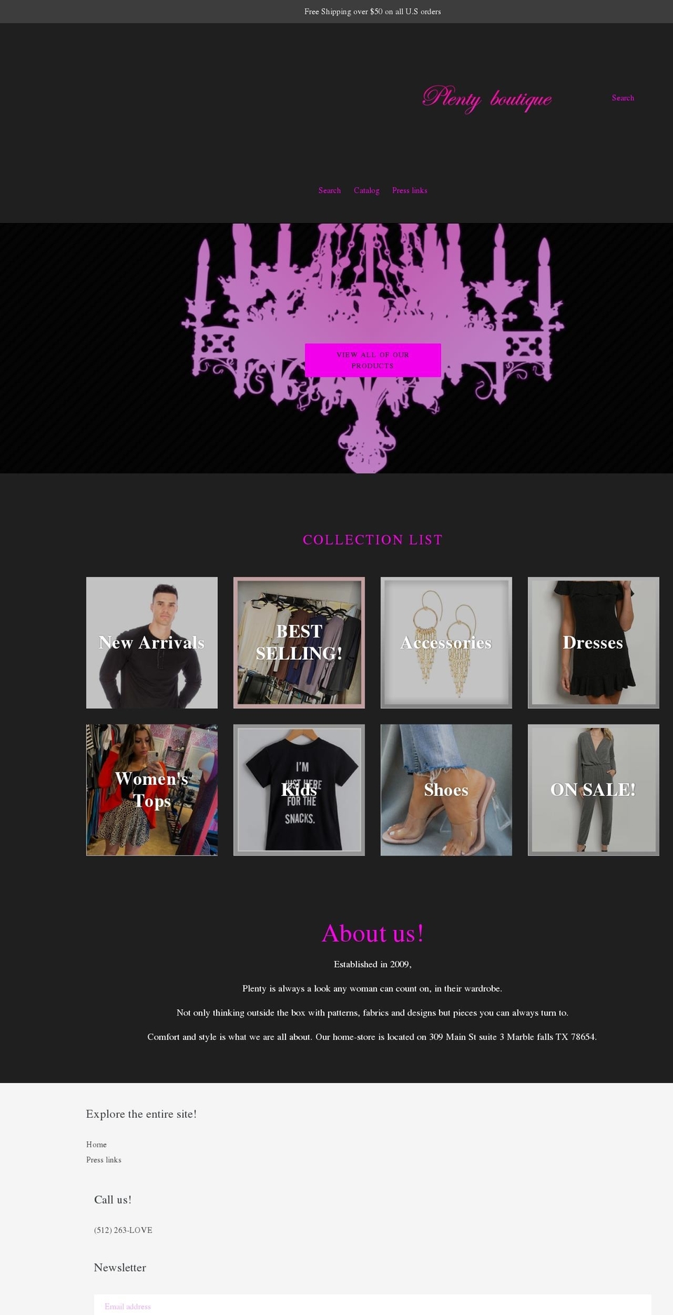 shopplentybtq.com shopify website screenshot