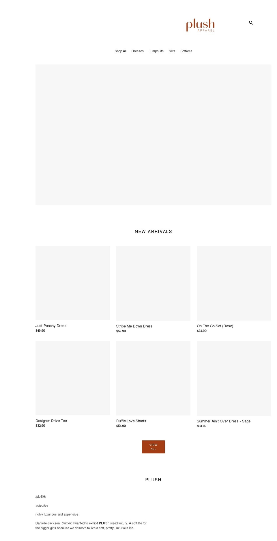 shopplushapparel.com shopify website screenshot