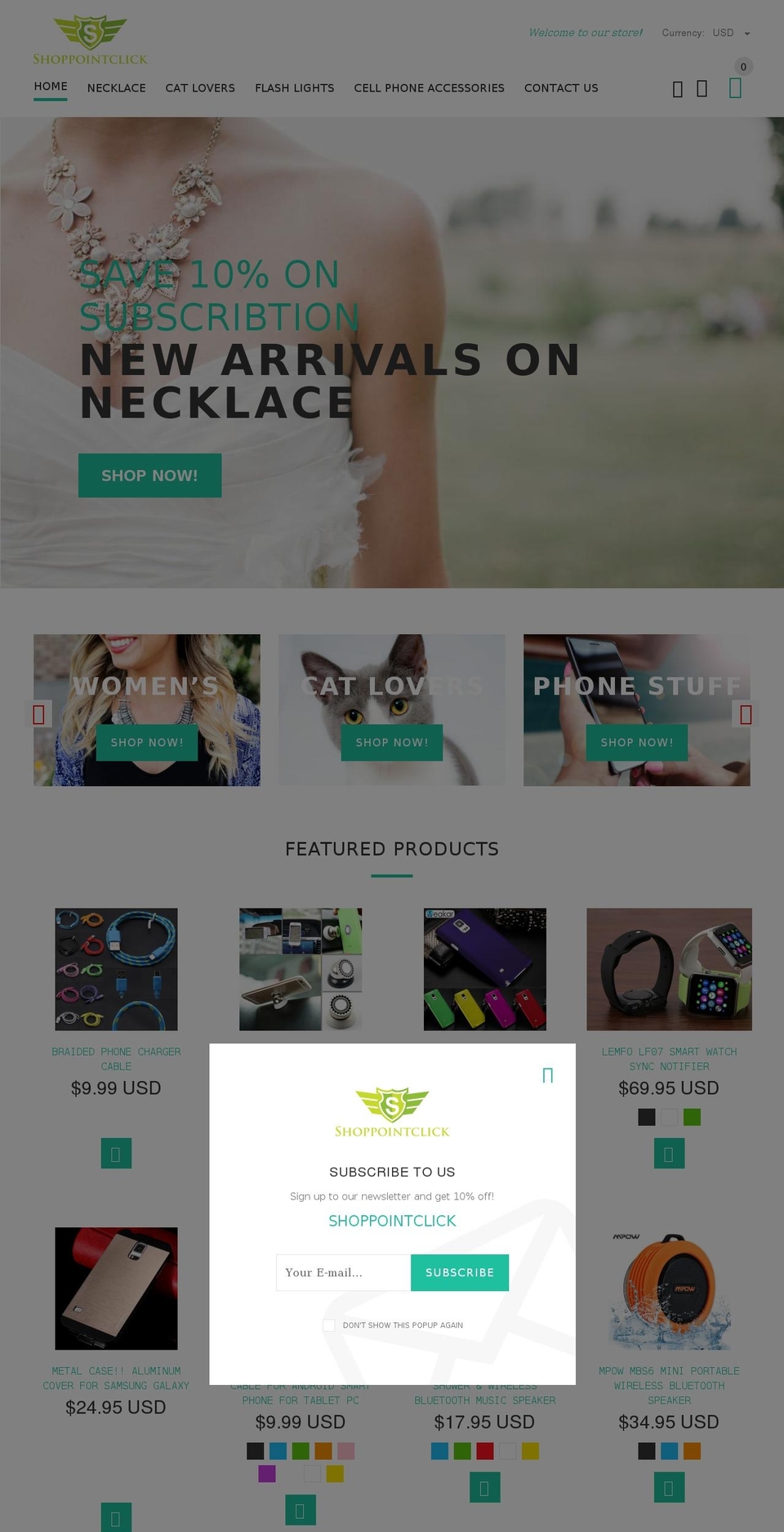 yourstore-v1-4-8 Shopify theme site example shoppointclick.com