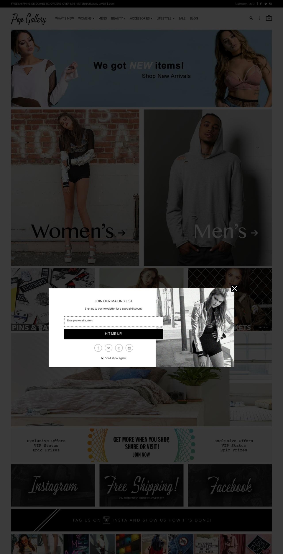 shoppopgallery.com shopify website screenshot