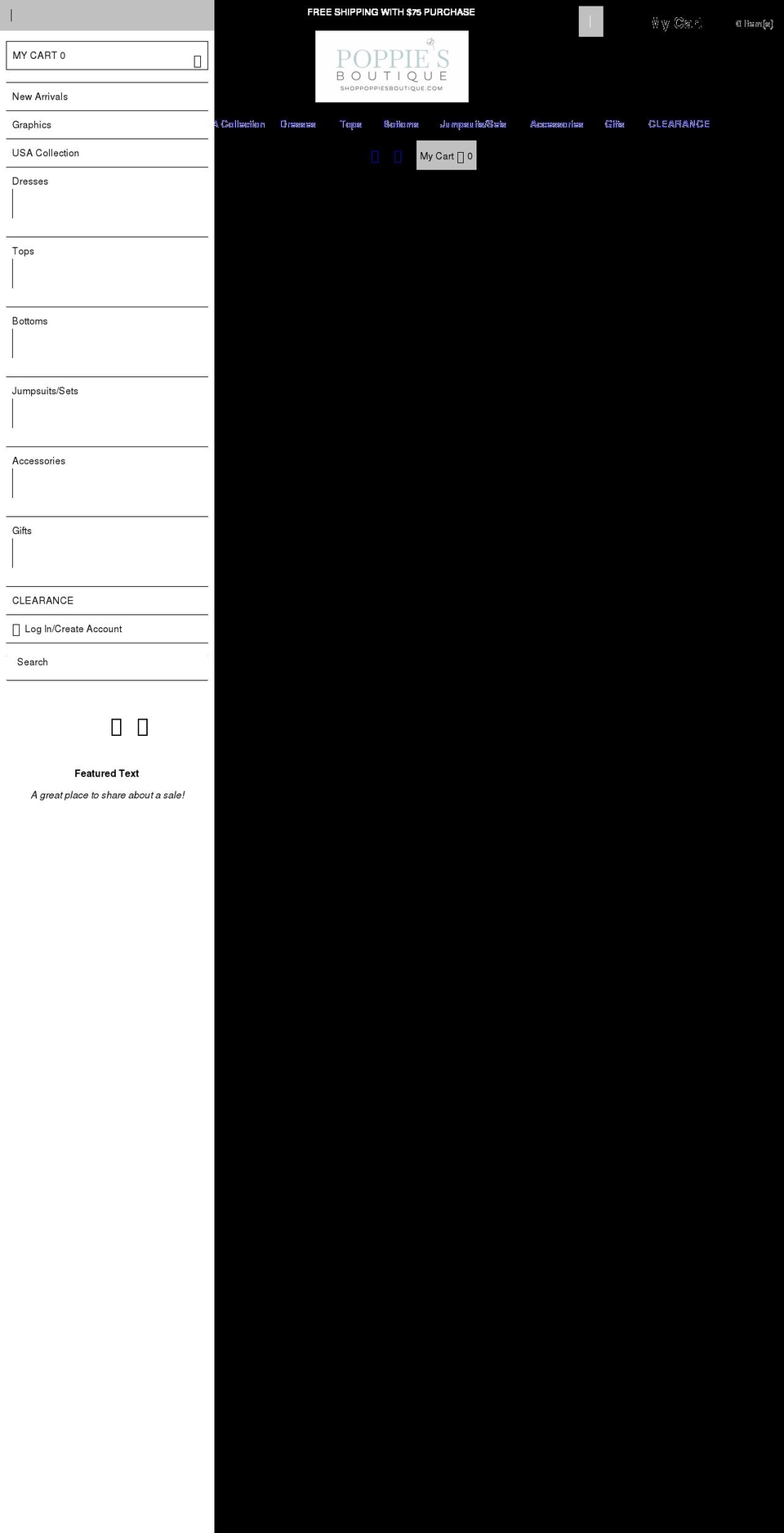 shoppoppiesboutique.com shopify website screenshot