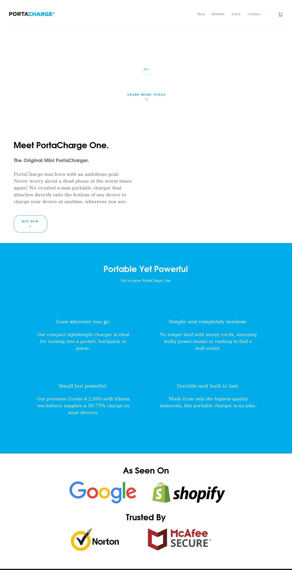 shopportacharge.com shopify website screenshot