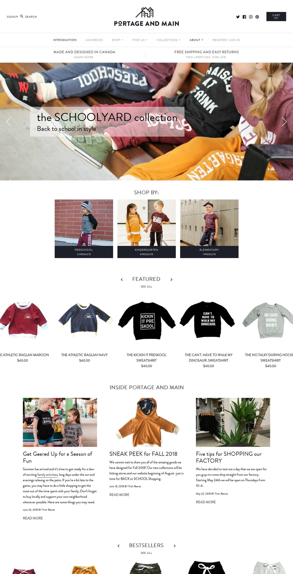 shopportageandmain.com — Shopify storefront screenshot
