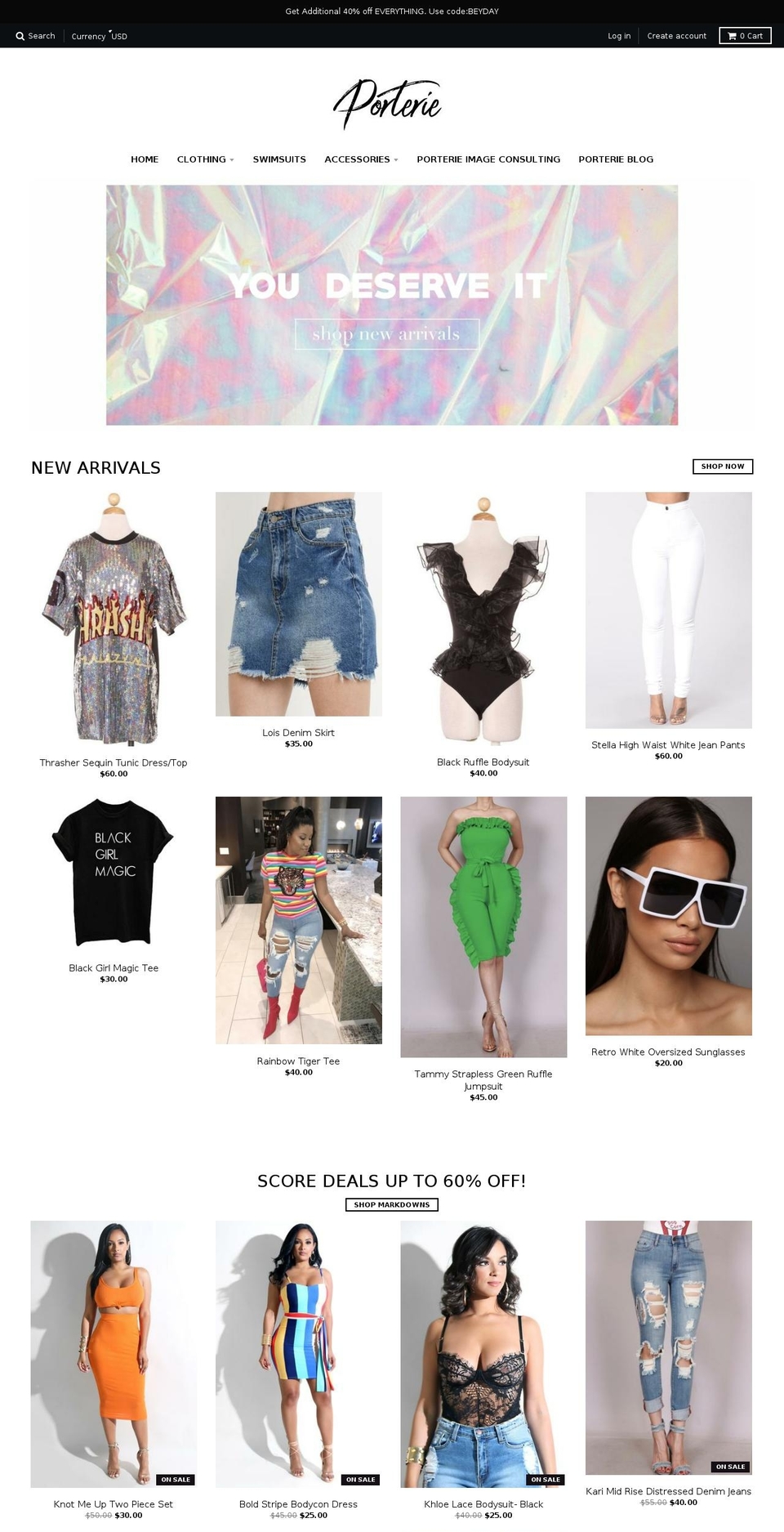shopporterie.com shopify website screenshot