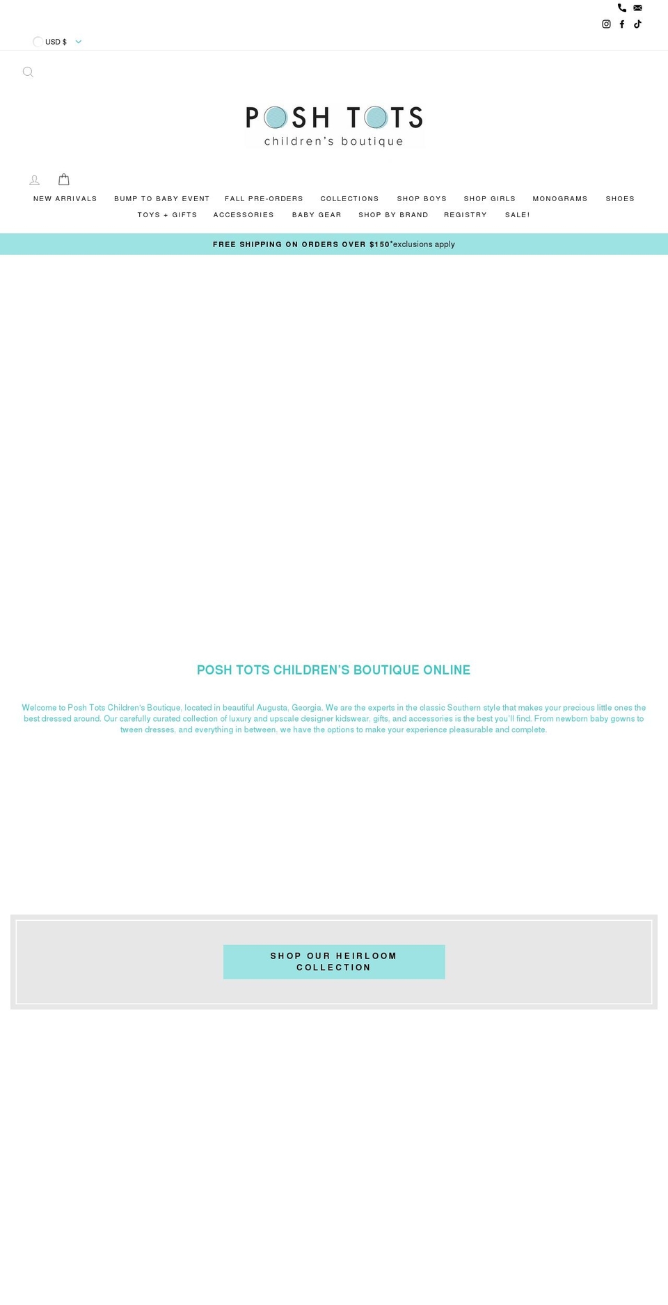 shopposhtots.com shopify website screenshot