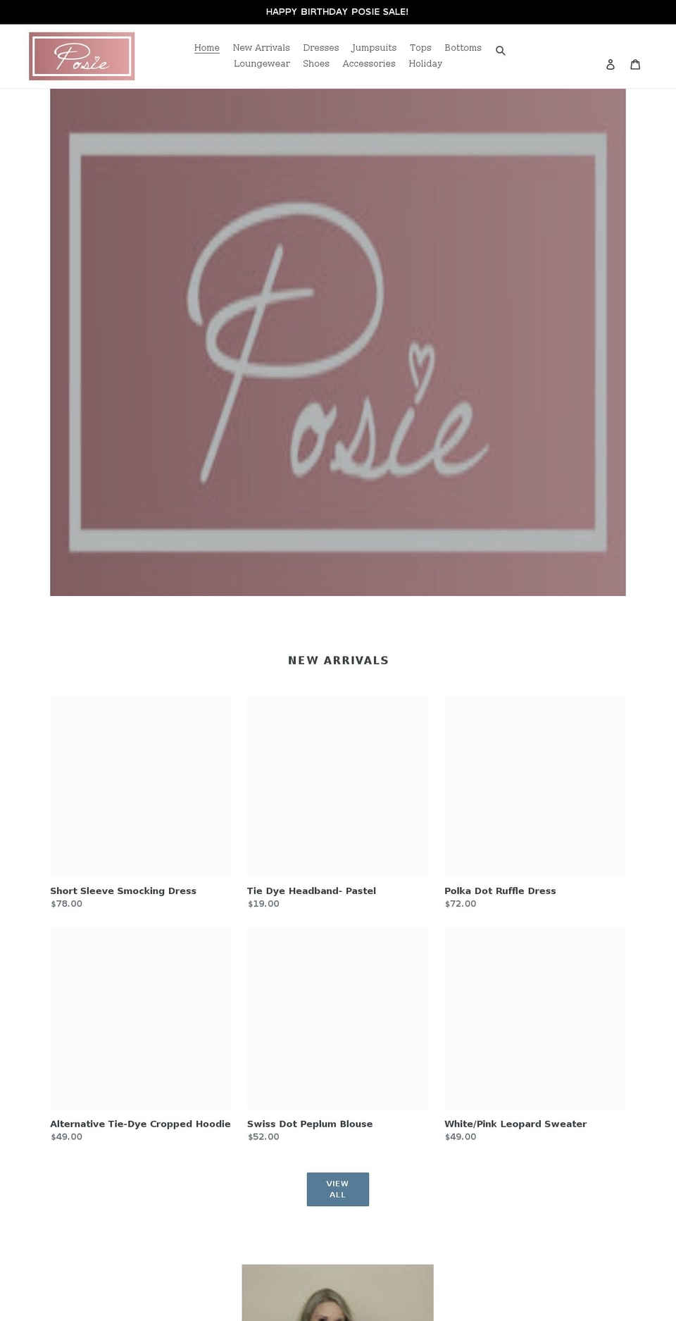 shopposie.com shopify website screenshot