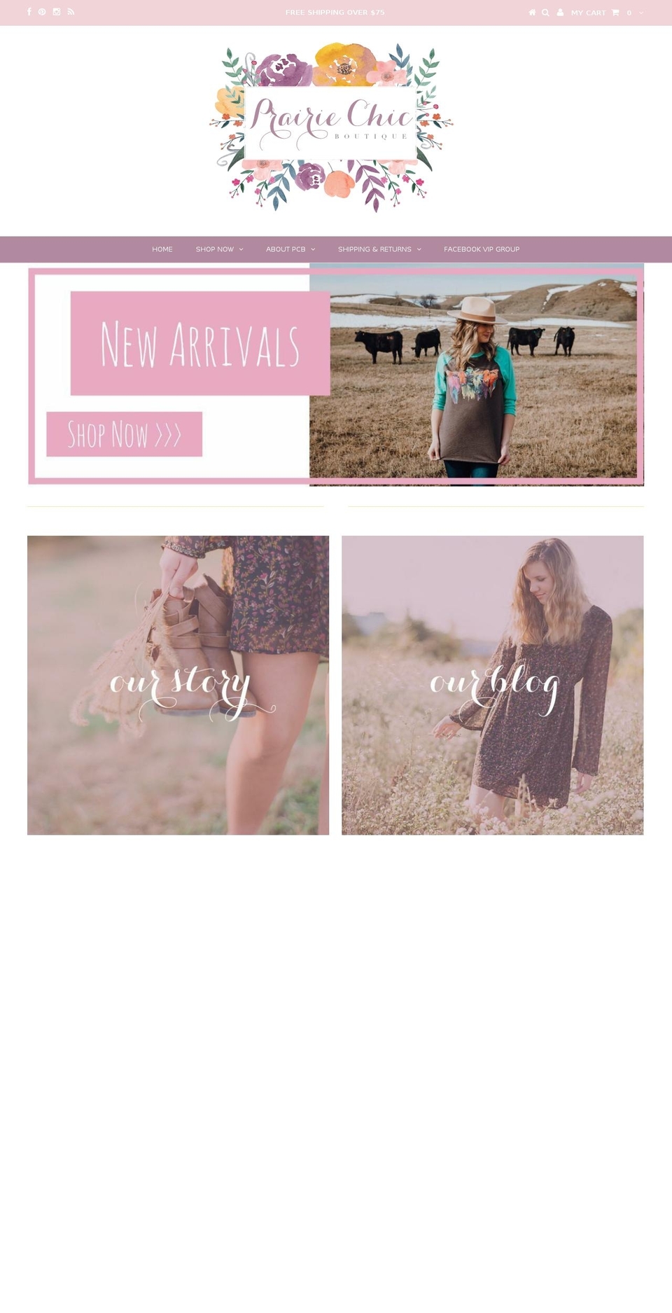 shopprairiechic.com — Shopify storefront screenshot