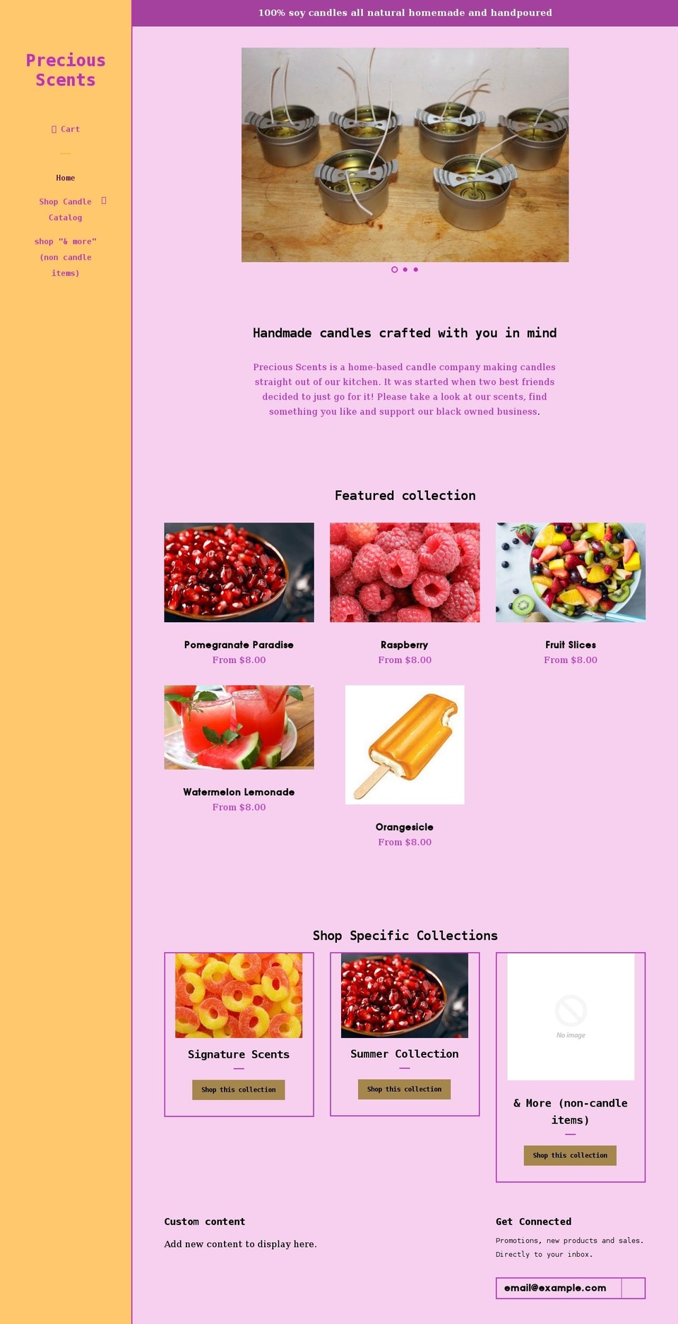shoppreciousscents.com shopify website screenshot