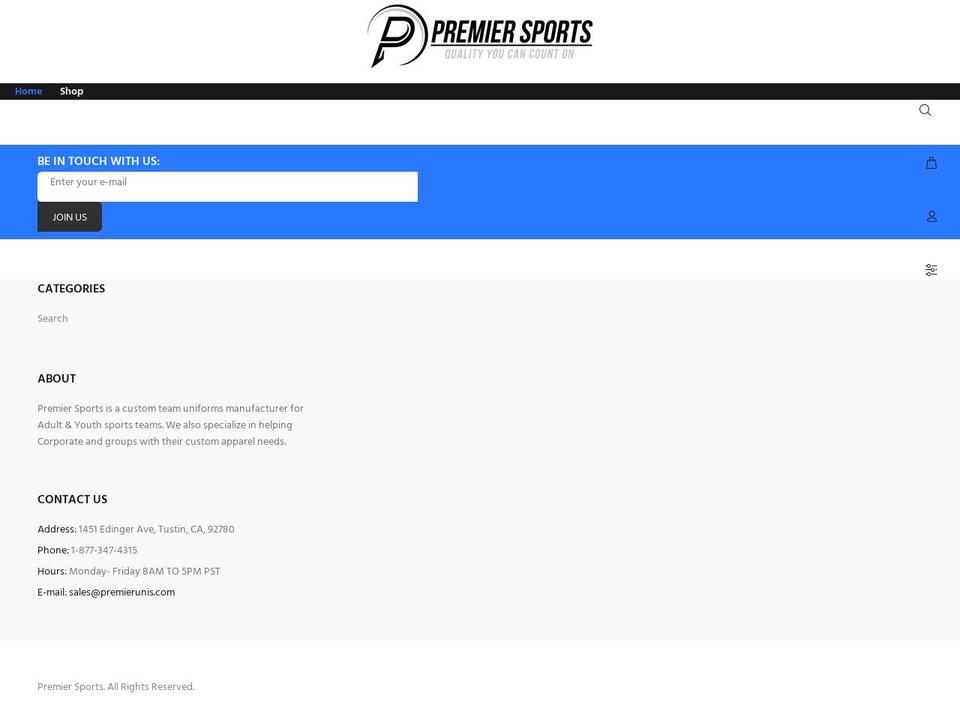 shoppremierunis.com shopify website screenshot