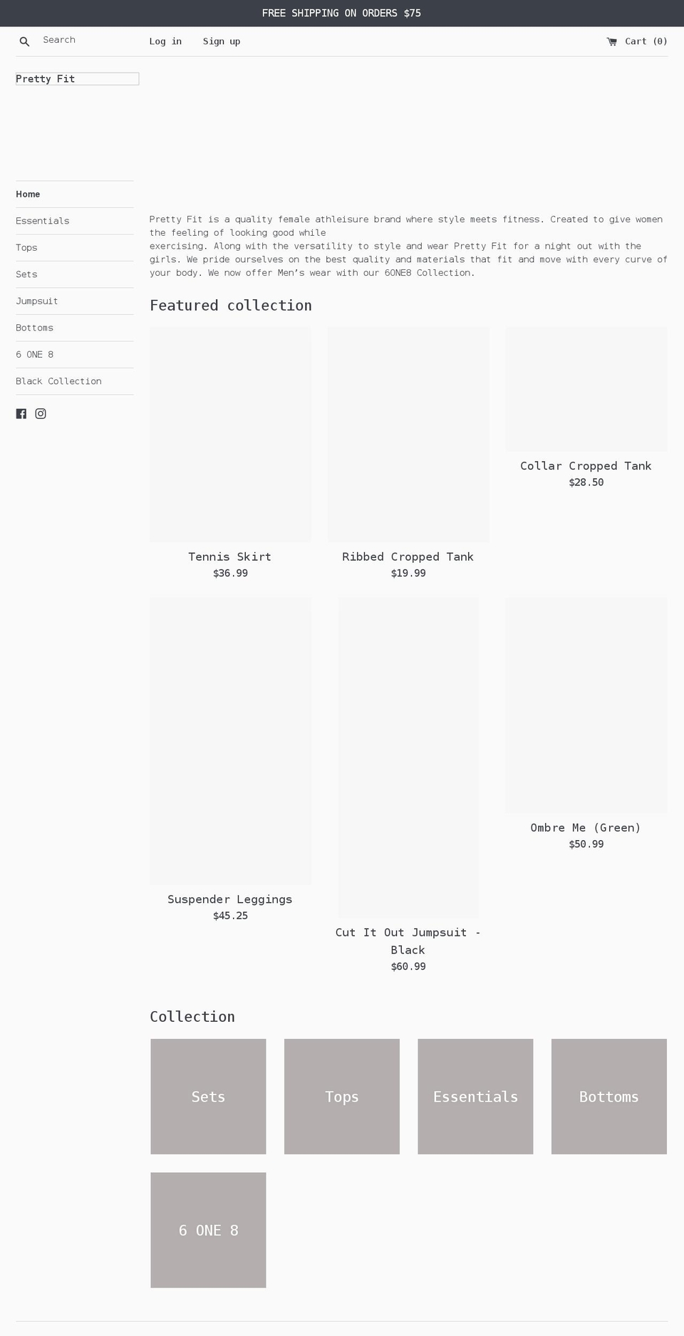 shopprettyfit.net shopify website screenshot