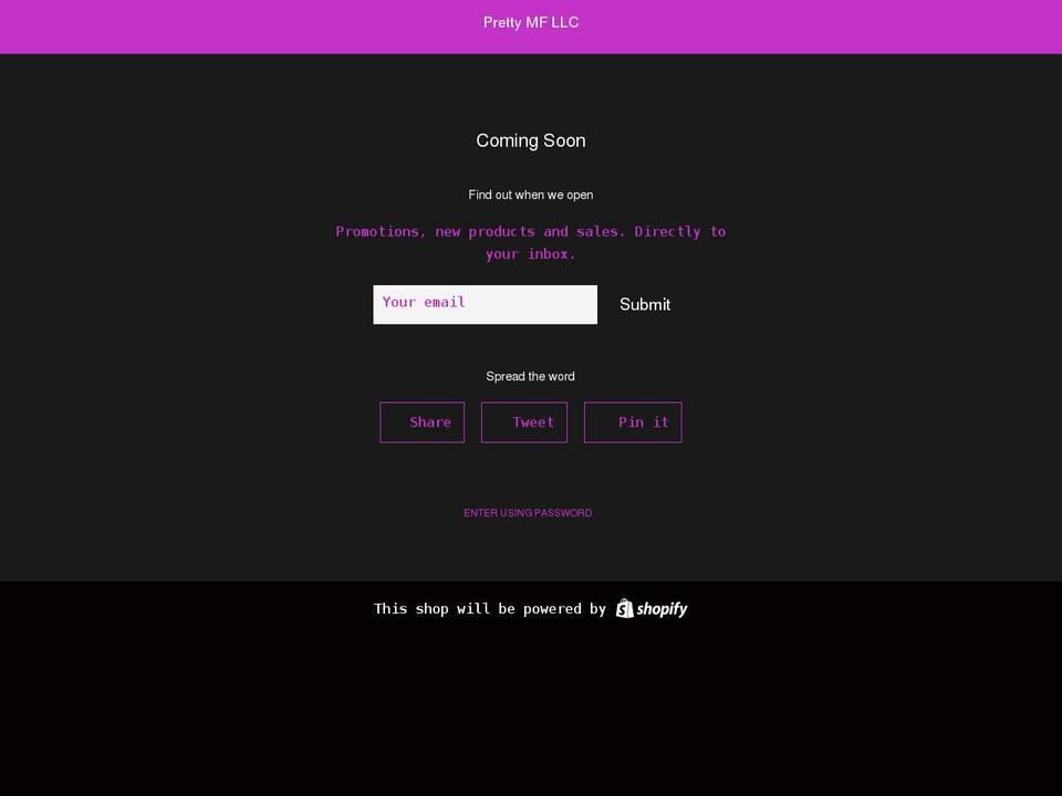 shopprettymf.com shopify website screenshot
