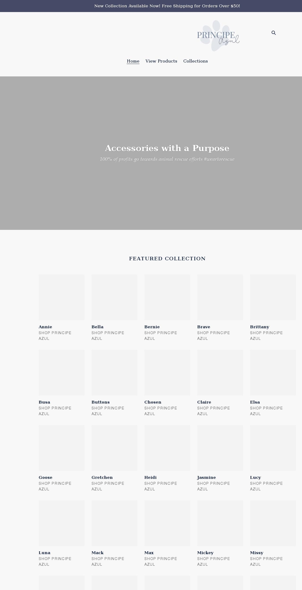 shopprincipeazul.com shopify website screenshot