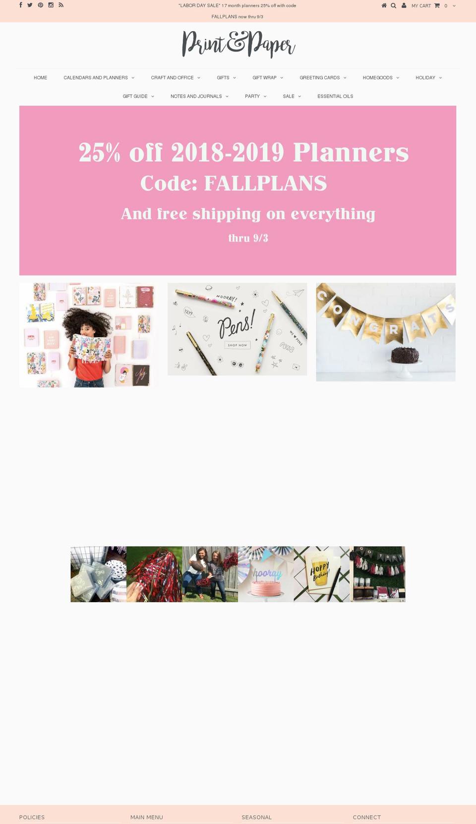 shopprintandpaper.com — Shopify storefront screenshot