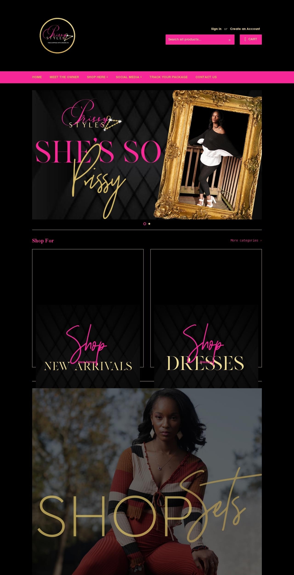 shopprissystyles.com shopify website screenshot