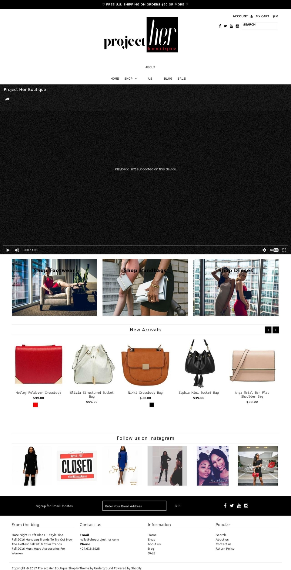 shopprojecther.com shopify website screenshot