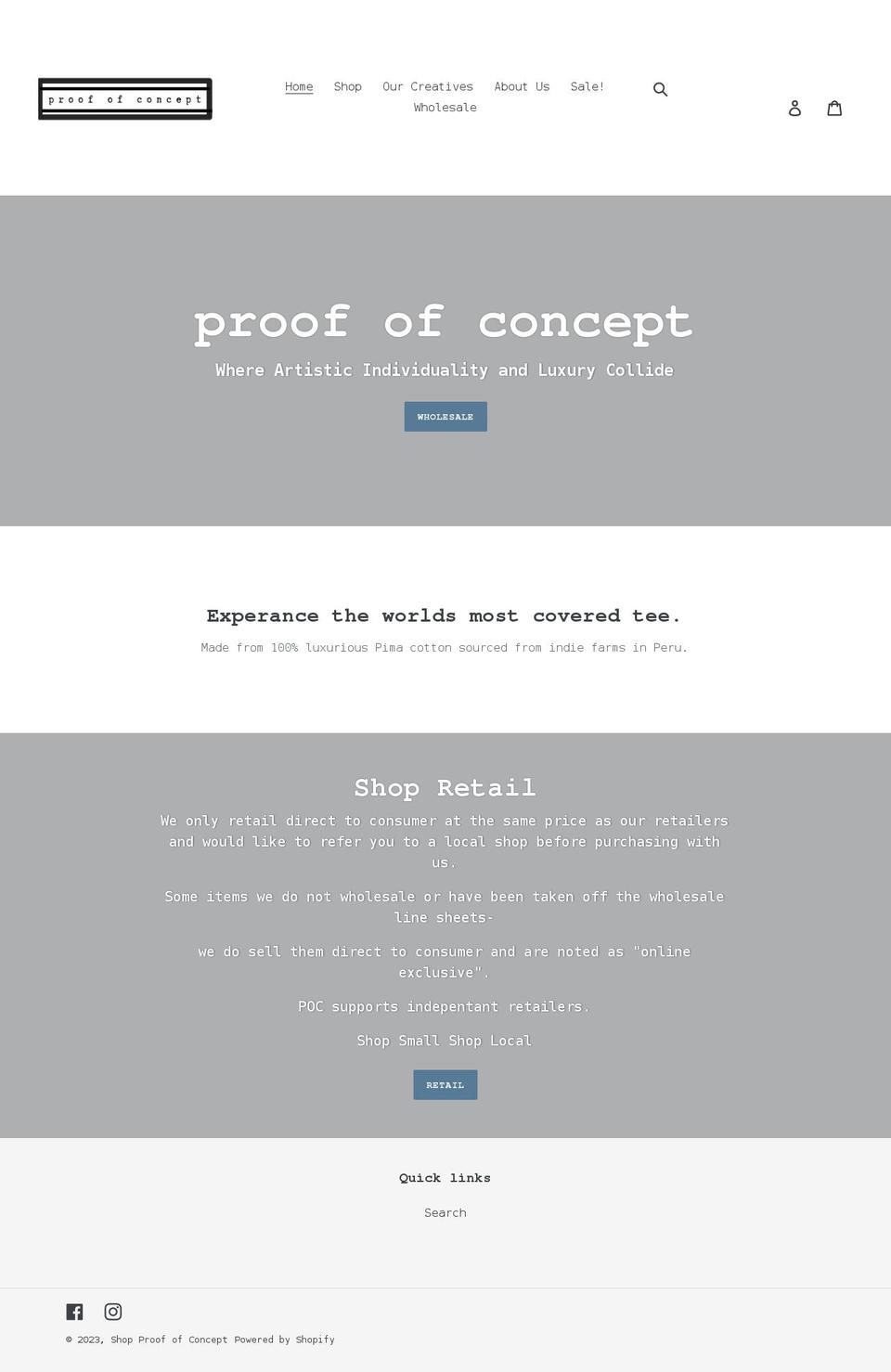 shopproofofconcept.com shopify website screenshot
