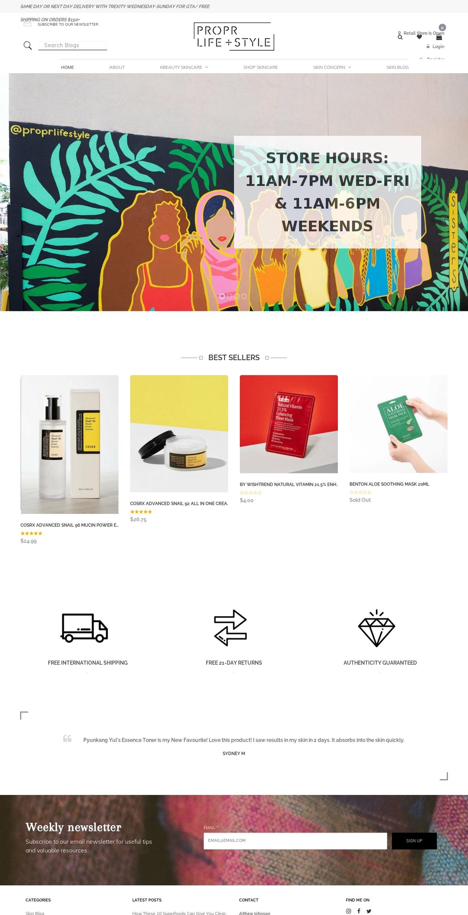 shopproprlifestyle.com — Shopify storefront screenshot