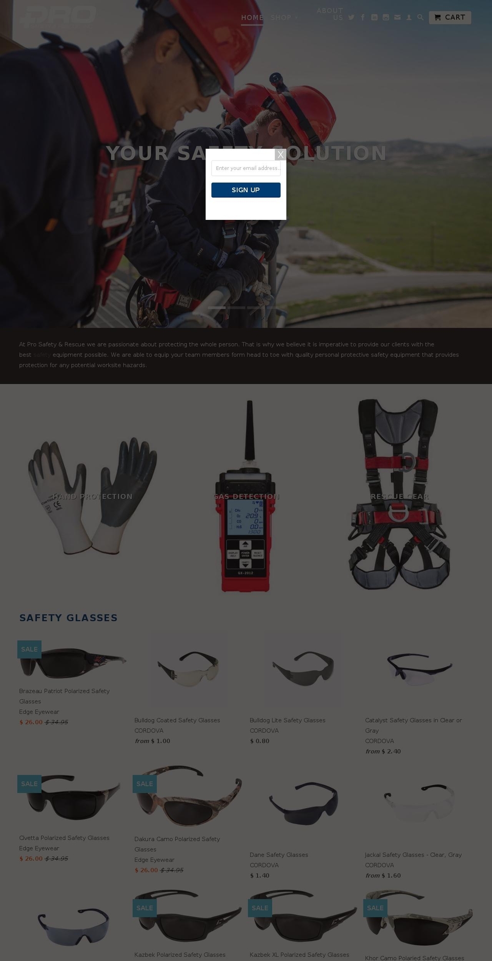 shopprosafetyinc.net shopify website screenshot
