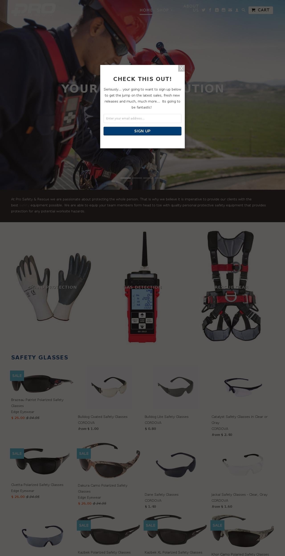 shopprosafetyinc.us shopify website screenshot