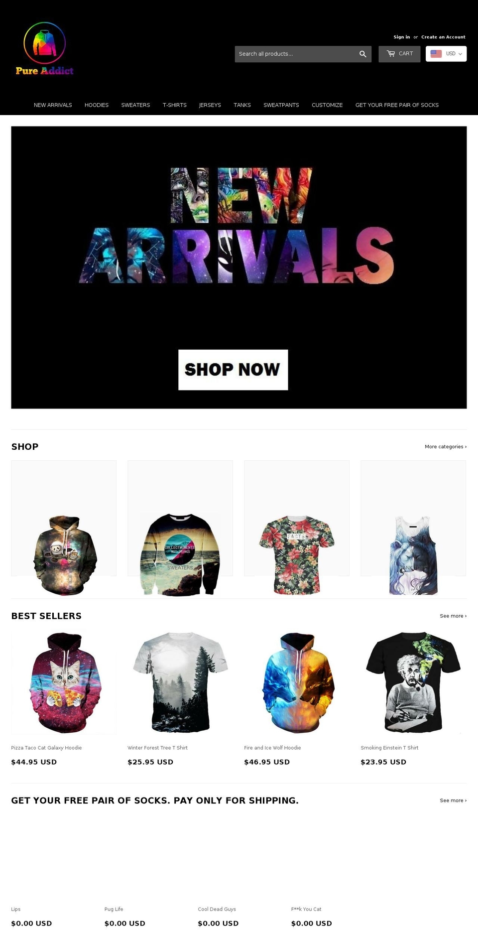 shoppureaddict.com — Shopify storefront screenshot