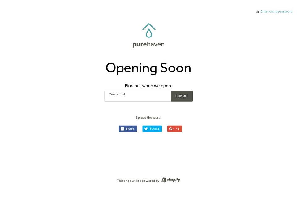 shoppurehaven.com shopify website screenshot