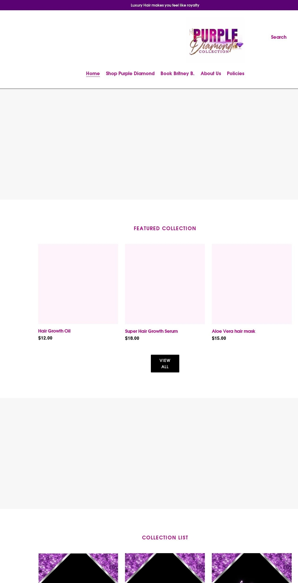 shoppurplediamond.com shopify website screenshot