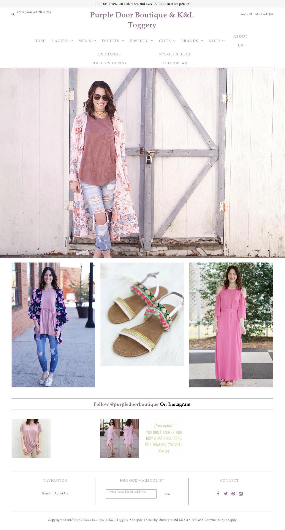shoppurpledoorboutique.com shopify website screenshot