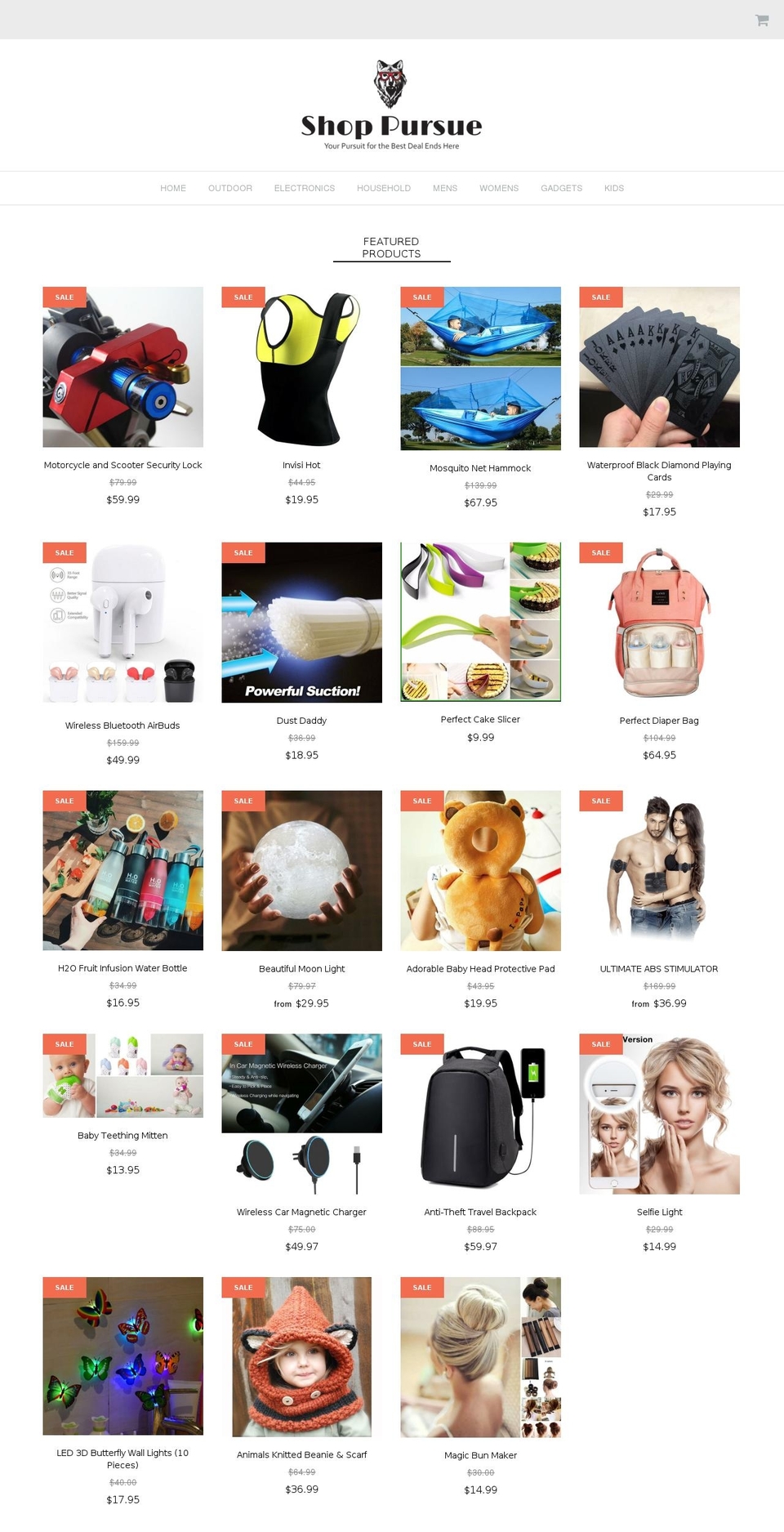 shoppursue.com shopify website screenshot