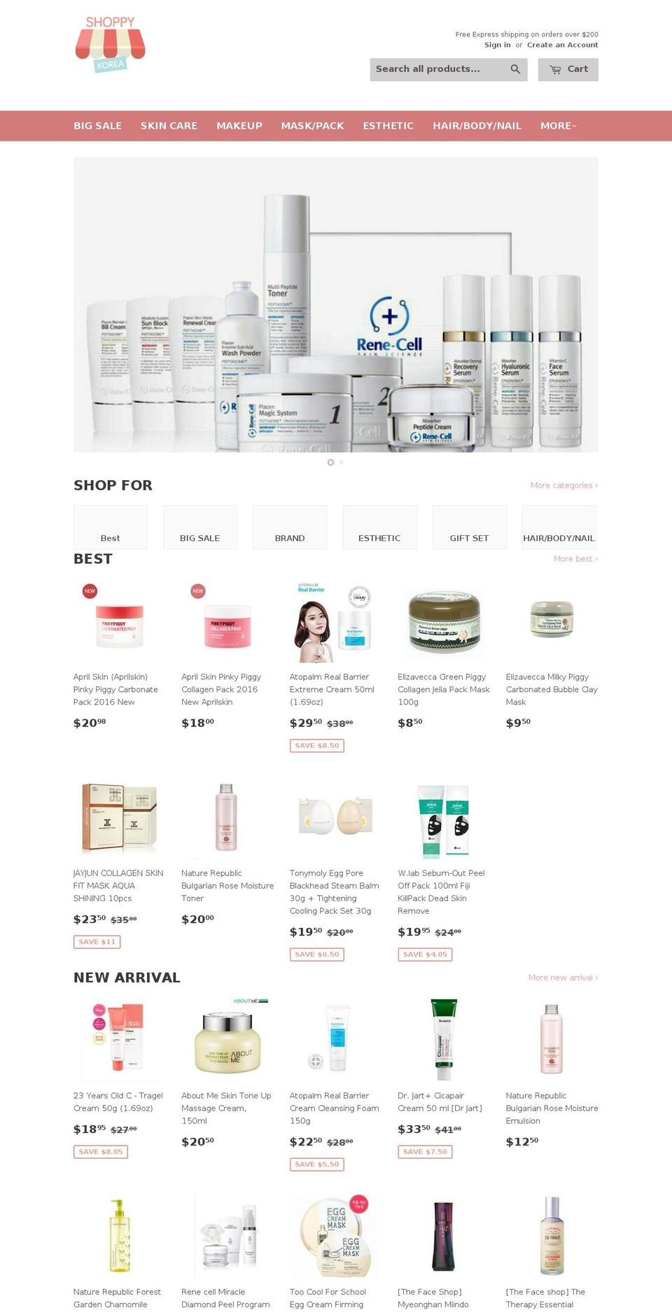 shoppykorea.com shopify website screenshot