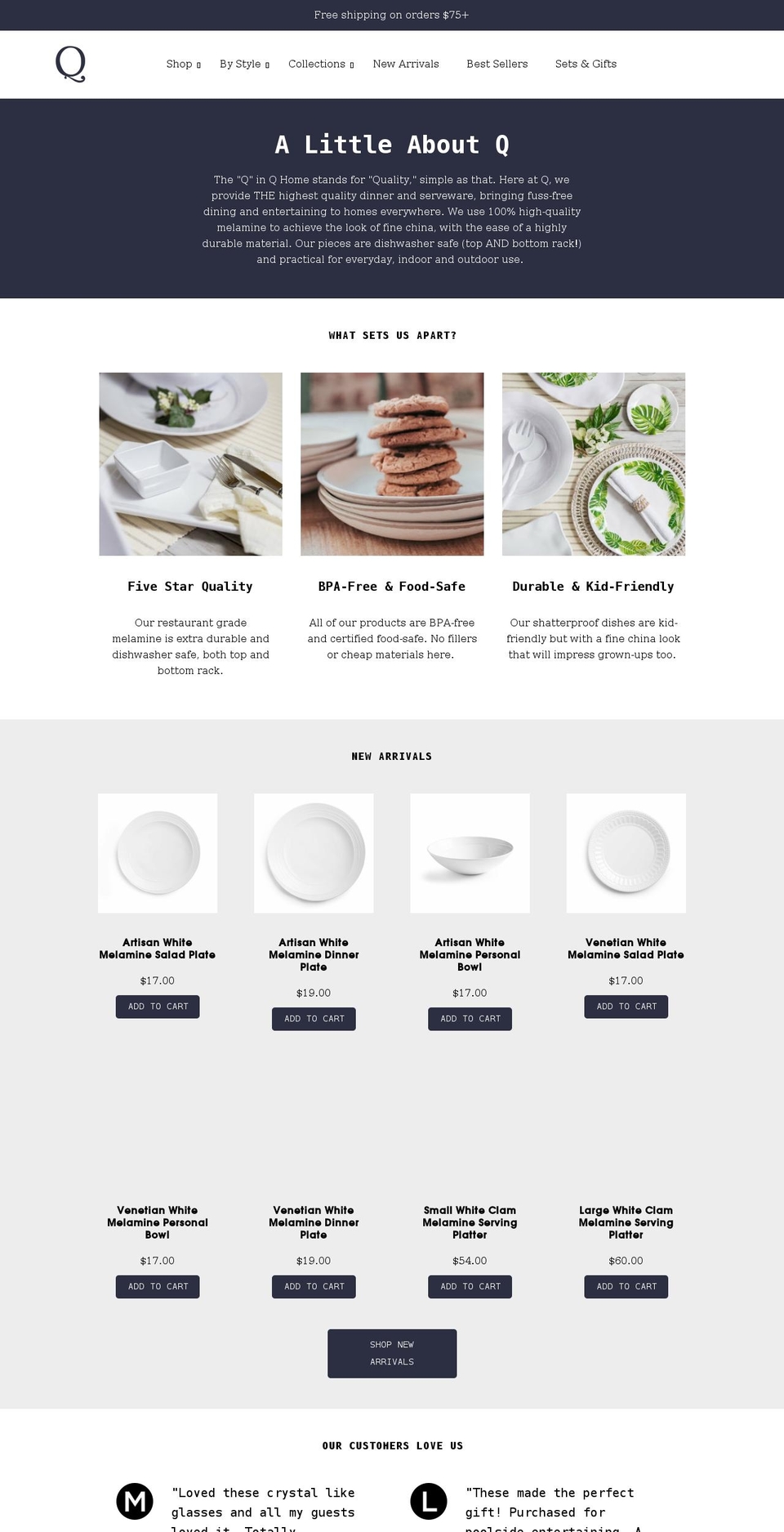 shopqhome.com shopify website screenshot