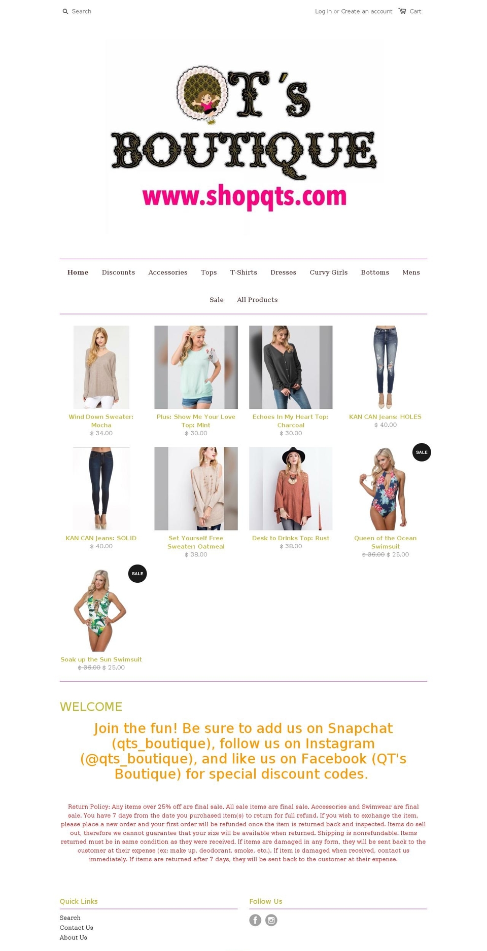shopqts.com shopify website screenshot