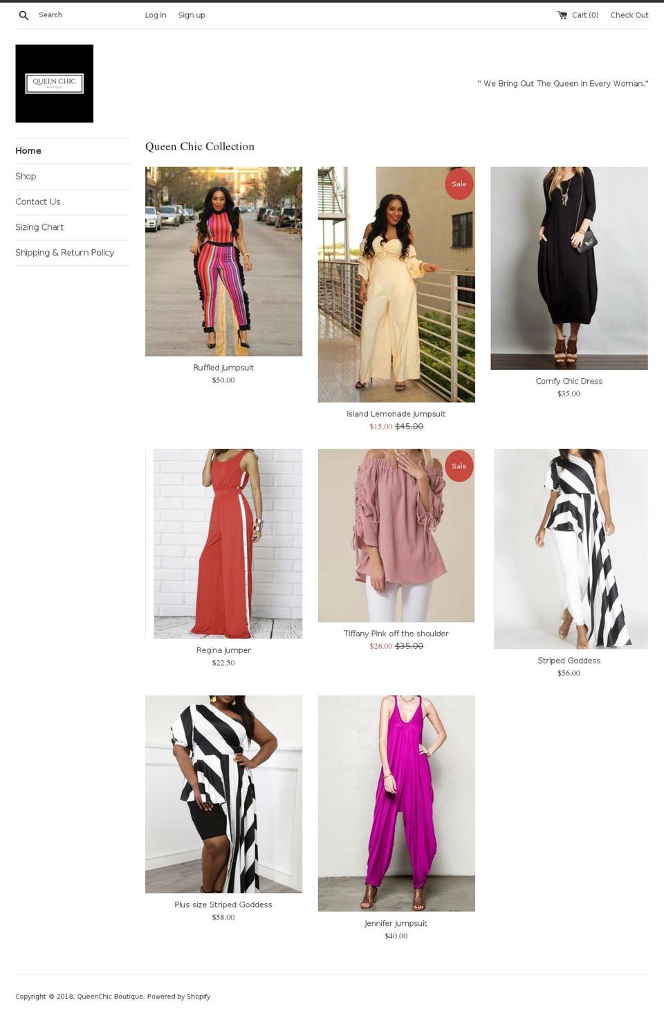 shopqueenchic.com — Shopify storefront screenshot