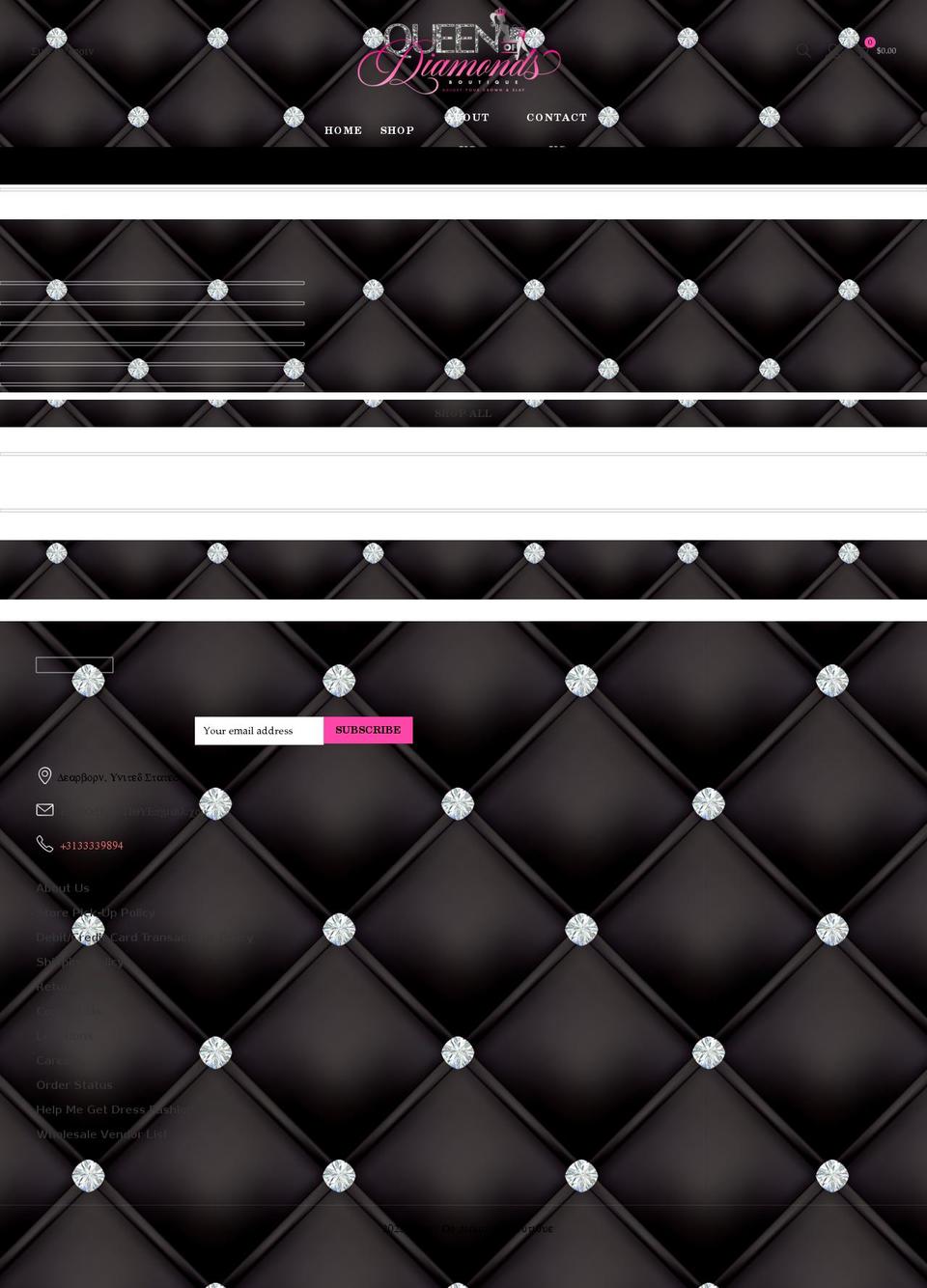 shopqueenofdiamonds.com shopify website screenshot