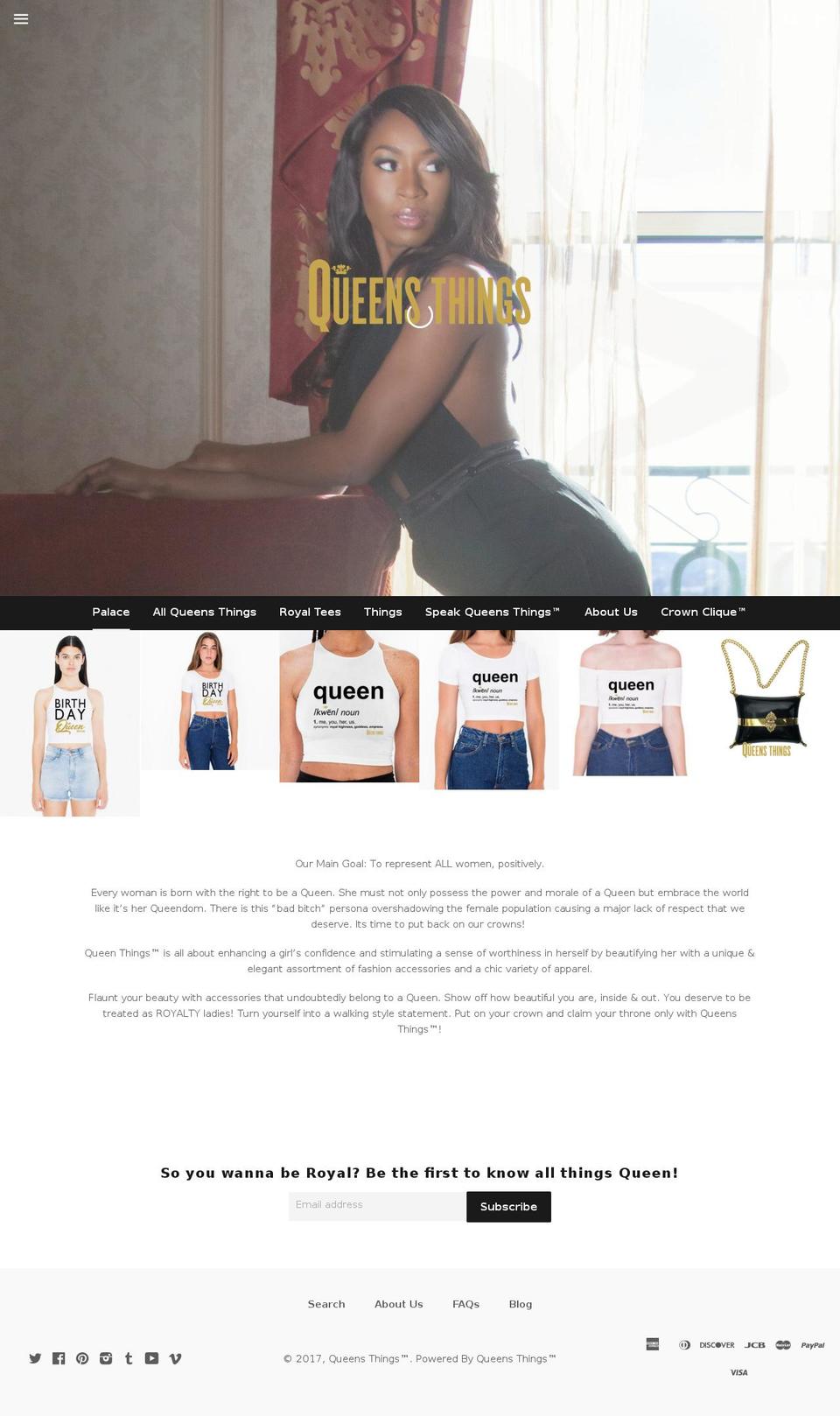 shopqueensthings.com shopify website screenshot