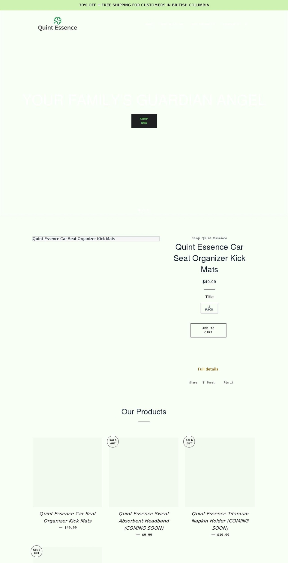 shopquintessence.com shopify website screenshot