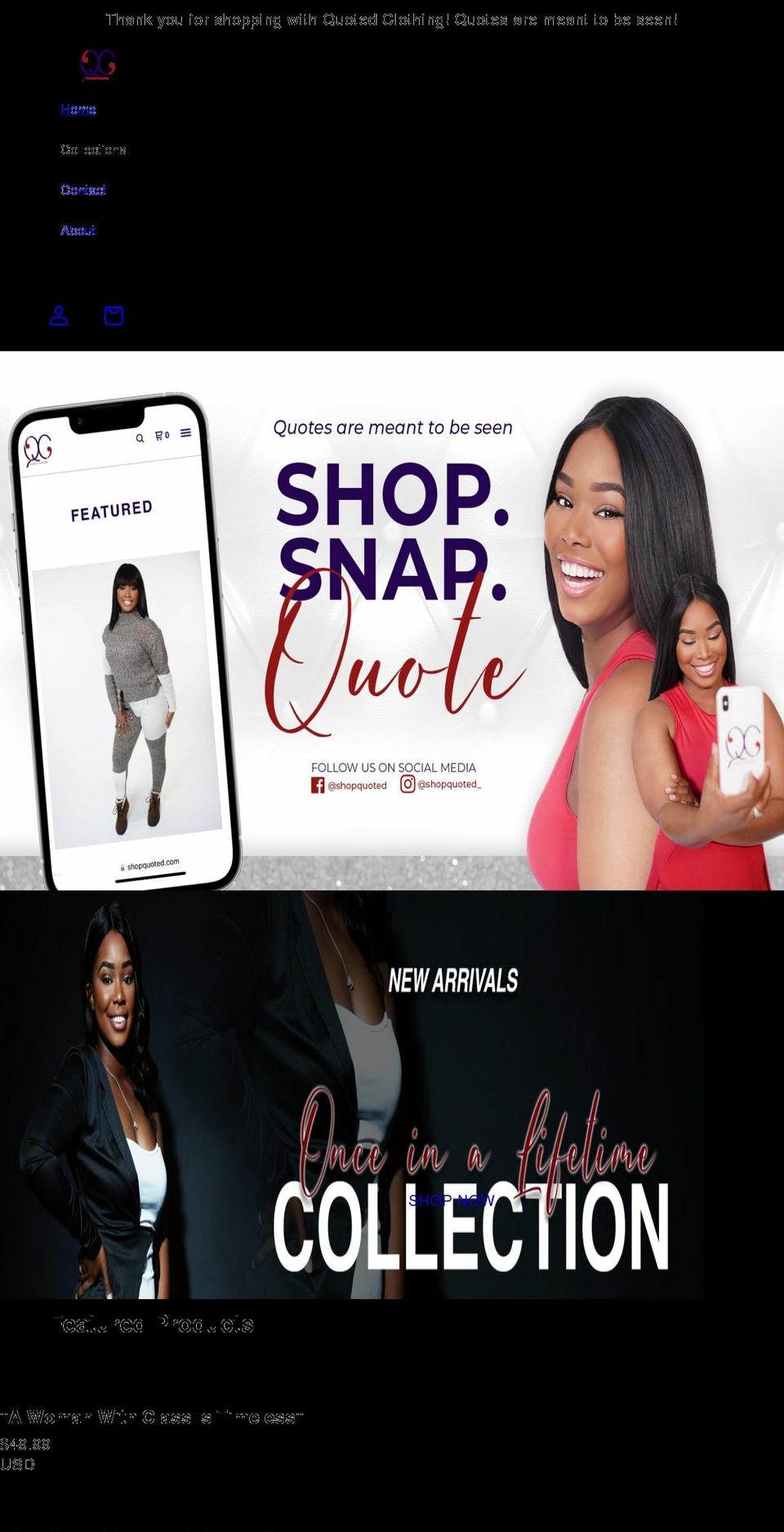 shopquoted.com shopify website screenshot