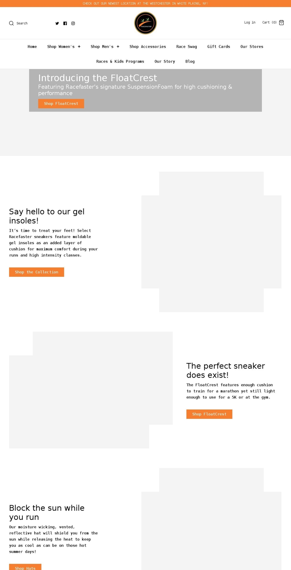 shopracefaster.com shopify website screenshot