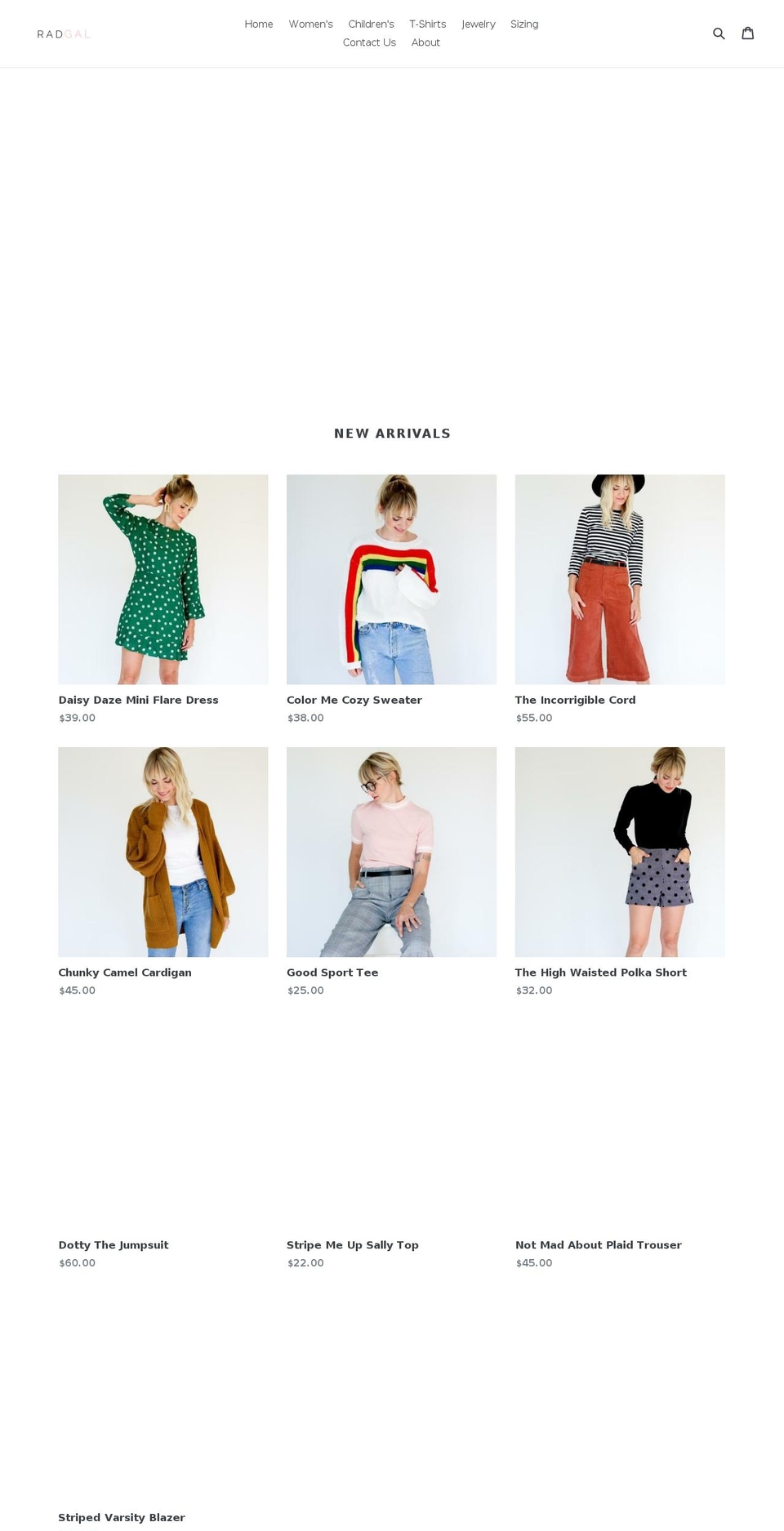 shopradgal.com shopify website screenshot