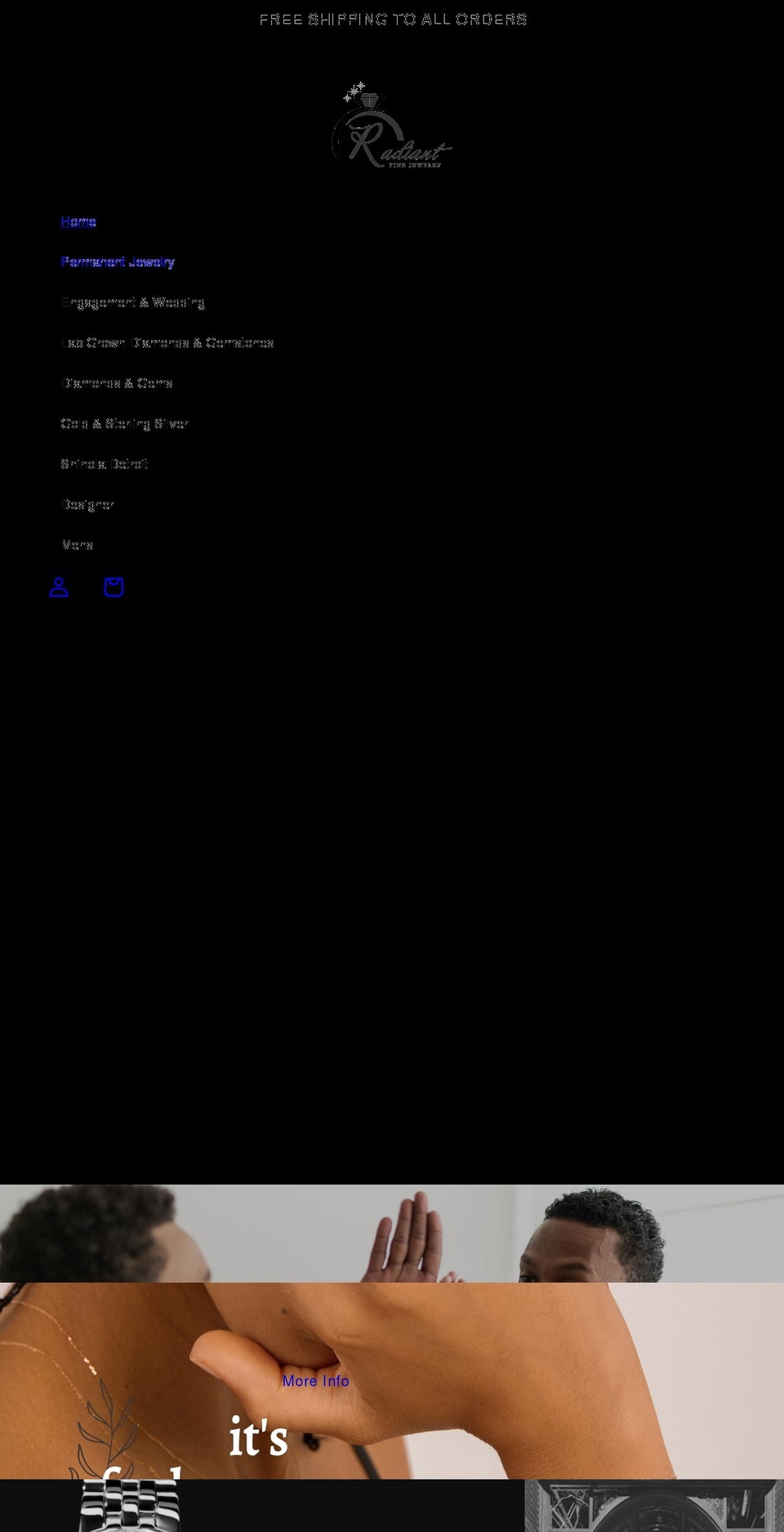 shopradiantjewelry.com shopify website screenshot