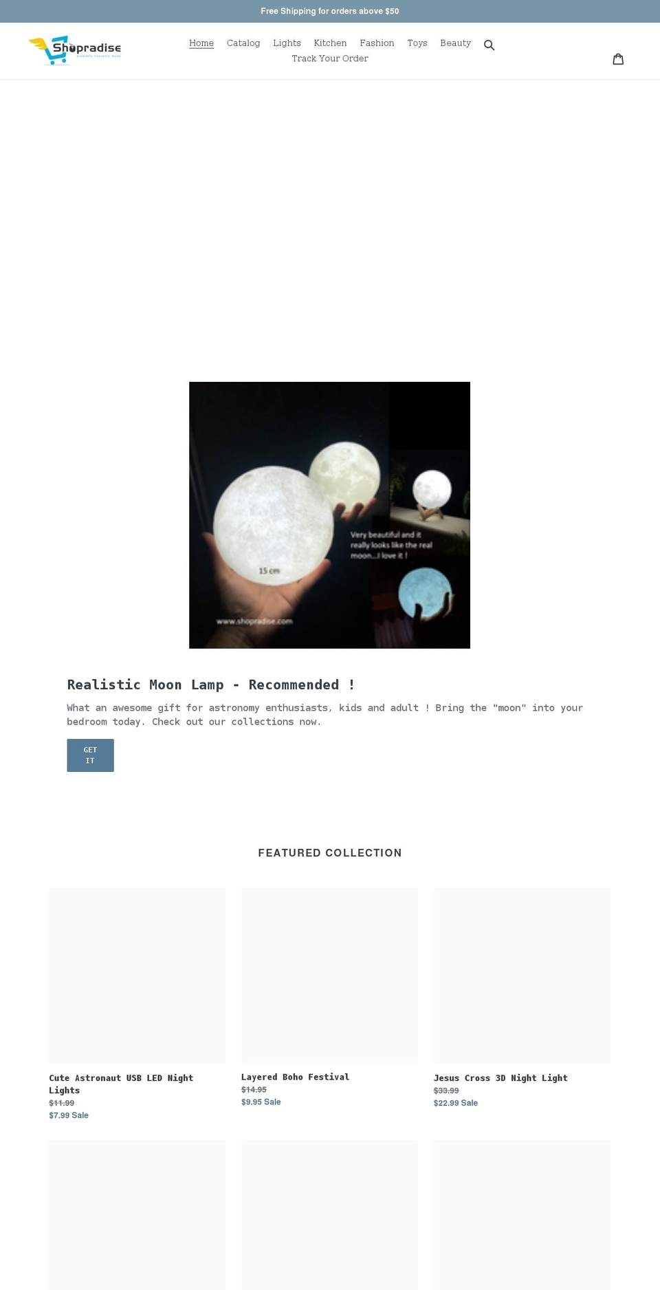 shopradise.com shopify website screenshot