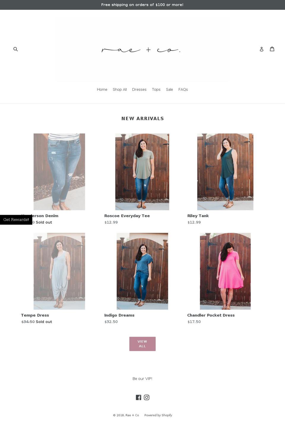 shopraeandco.com — Shopify storefront screenshot
