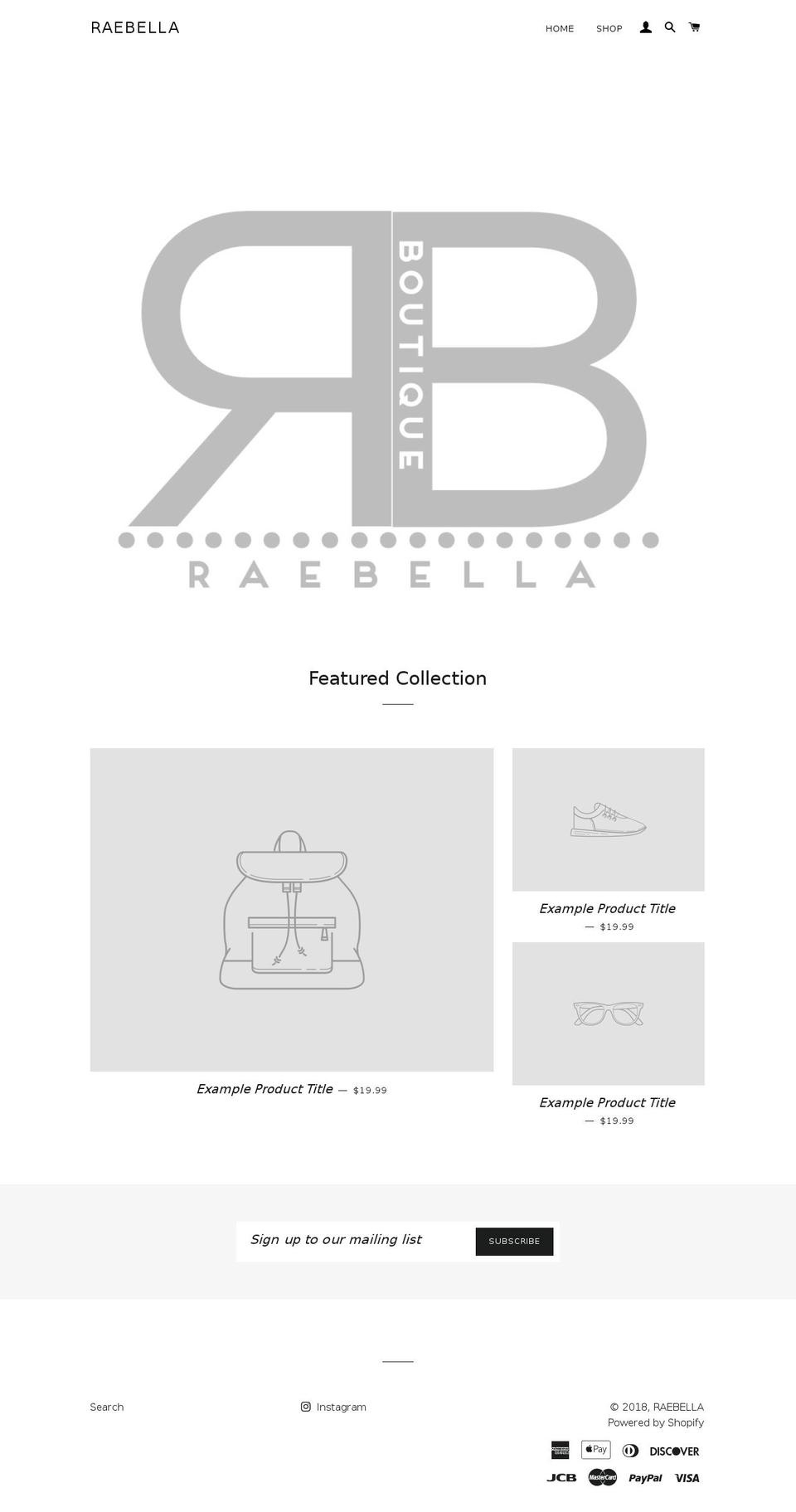shopraebella.com — Shopify storefront screenshot