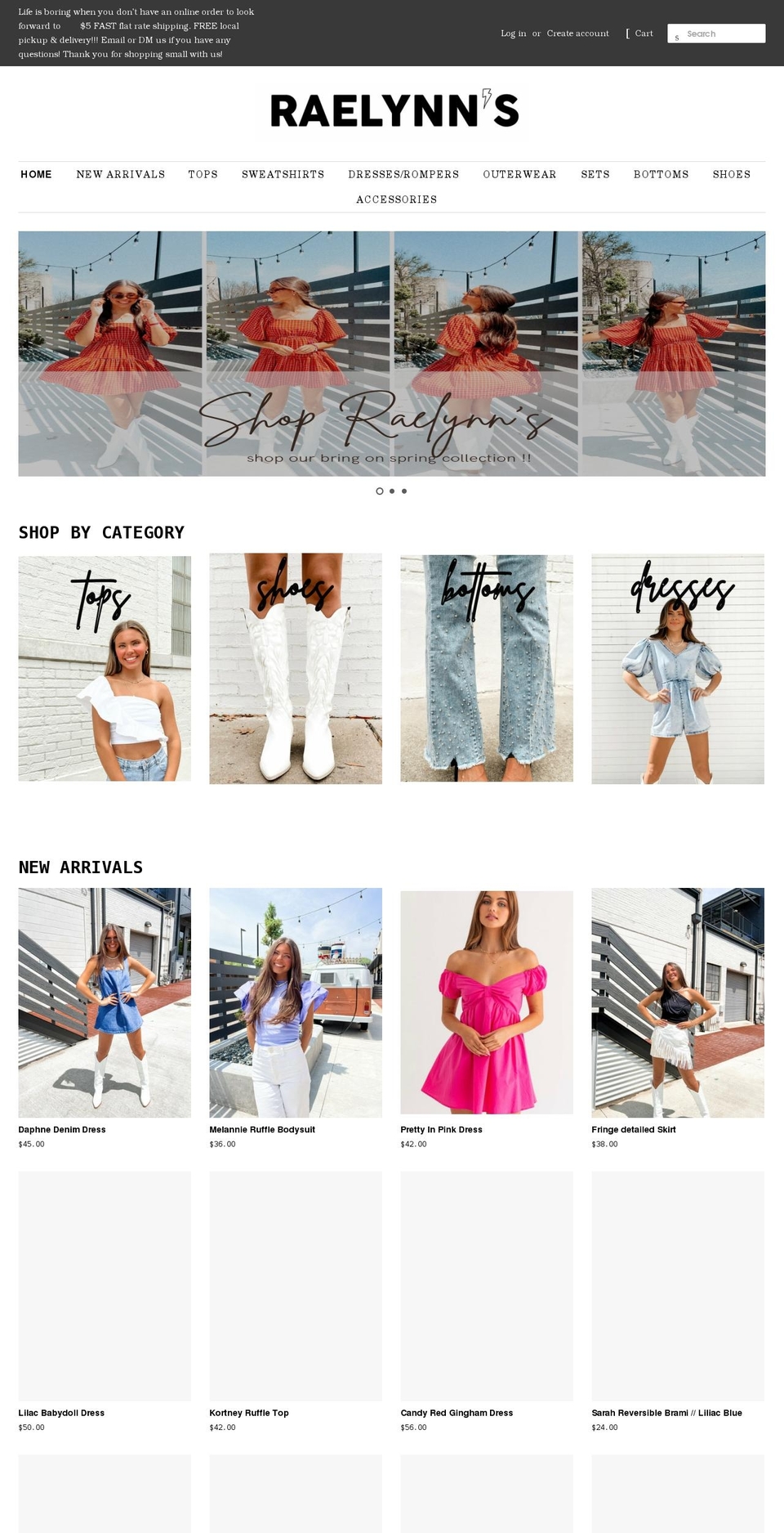 shopraelynns.com shopify website screenshot