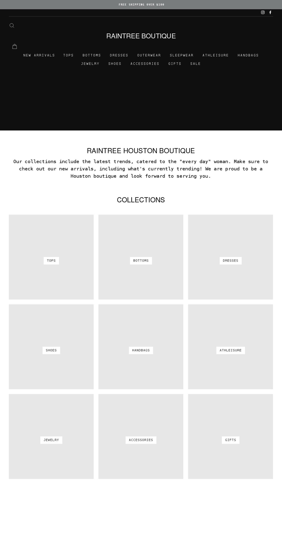 shopraintreeboutique.com shopify website screenshot