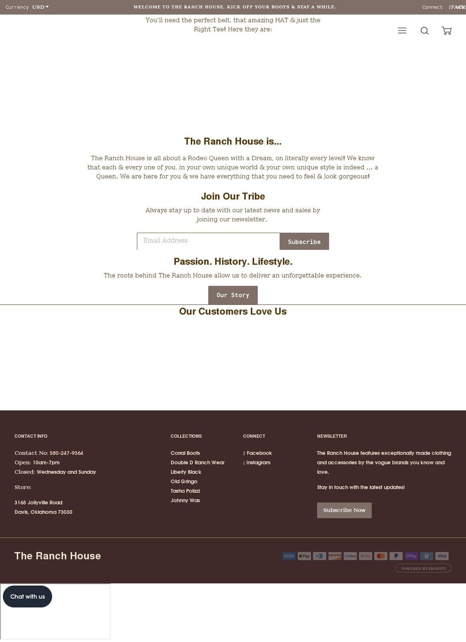 shopranchhouse.com shopify website screenshot
