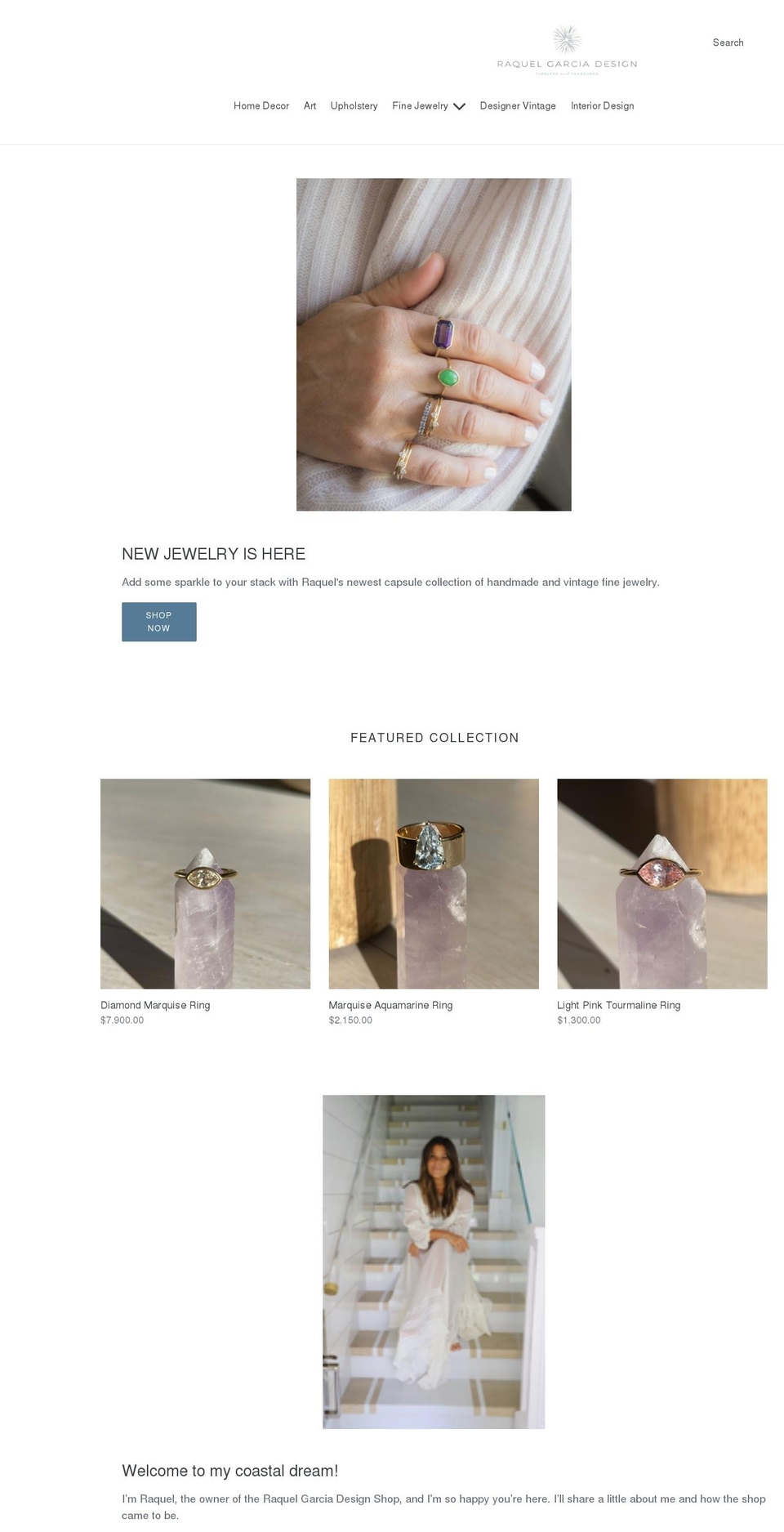 jewelry Shopify theme site example shopraquelgarciadesign.com